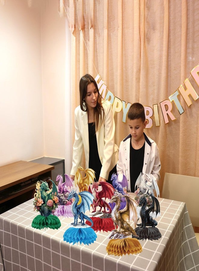 Inisajace Dragon Birthday Party Decorations - 9PCS Dragon Theme Honeycomb Centerpieces Bday Decoration for Baby Shower Supplies - Image 5